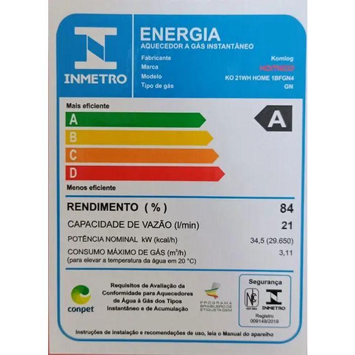 Komeko aquecedor aut ko 26di inox digital gn - Aquecedor de Água a
